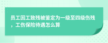 员工因工致残被鉴定为一级至四级伤残，工伤保险待遇怎么算