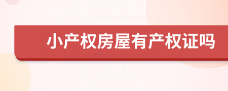 小产权房屋有产权证吗