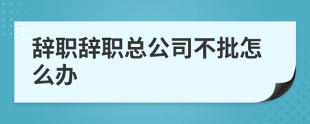辞职辞职总公司不批怎么办