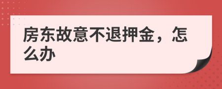 房东故意不退押金，怎么办