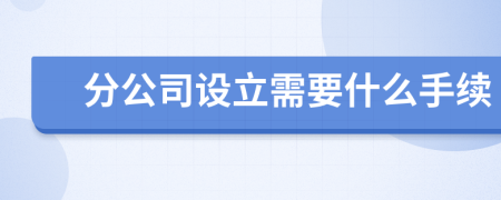 分公司设立需要什么手续