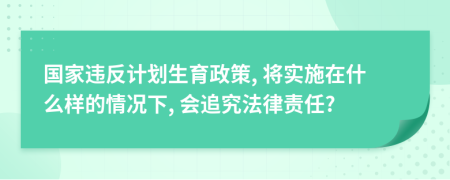 国家违反计划生育政策, 将实施在什么样的情况下, 会追究法律责任?