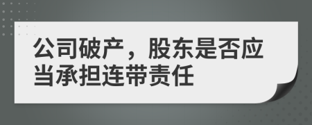 公司破产，股东是否应当承担连带责任