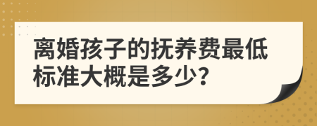 离婚孩子的抚养费最低标准大概是多少？