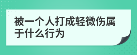 被一个人打成轻微伤属于什么行为