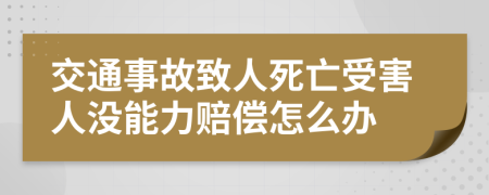 交通事故致人死亡受害人没能力赔偿怎么办