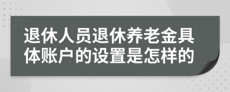 退休人员退休养老金具体账户的设置是怎样的