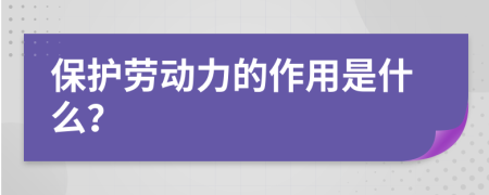 保护劳动力的作用是什么？