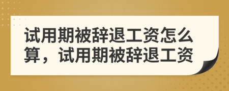 试用期被辞退工资怎么算，试用期被辞退工资