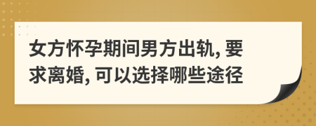 女方怀孕期间男方出轨, 要求离婚, 可以选择哪些途径