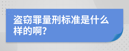 盗窃罪量刑标准是什么样的啊？