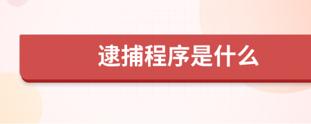 逮捕程序是什么