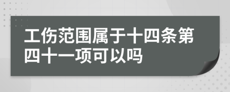 工伤范围属于十四条第四十一项可以吗