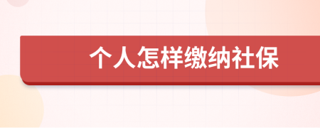 个人怎样缴纳社保