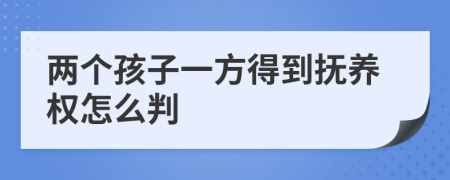 两个孩子一方得到抚养权怎么判