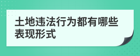 土地违法行为都有哪些表现形式