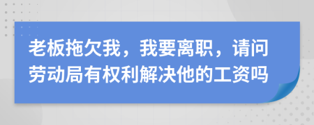 老板拖欠我，我要离职，请问劳动局有权利解决他的工资吗