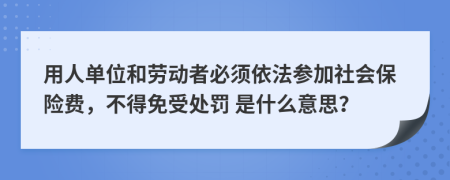  用人单位和劳动者必须依法参加社会保险费，不得免受处罚 是什么意思？