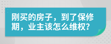 刚买的房子，到了保修期，业主该怎么维权？