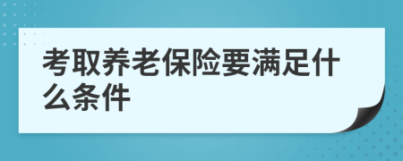 考取养老保险要满足什么条件