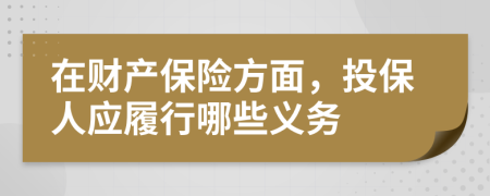 在财产保险方面，投保人应履行哪些义务