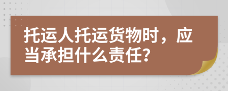 托运人托运货物时，应当承担什么责任？