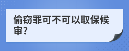 偷窃罪可不可以取保候审?