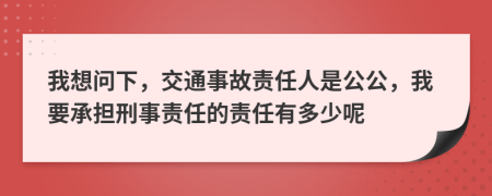 我想问下，交通事故责任人是公公，我要承担刑事责任的责任有多少呢