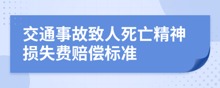 交通事故致人死亡精神损失费赔偿标准