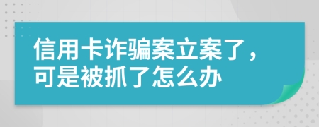信用卡诈骗案立案了，可是被抓了怎么办