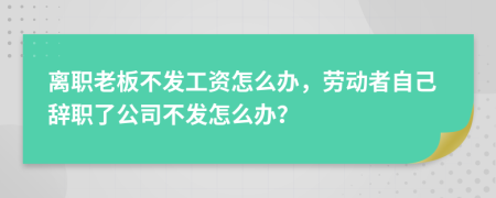 离职老板不发工资怎么办，劳动者自己辞职了公司不发怎么办？