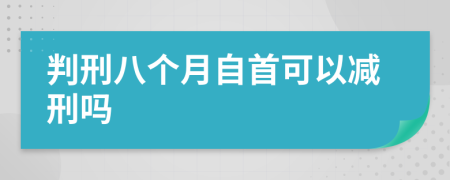 判刑八个月自首可以减刑吗