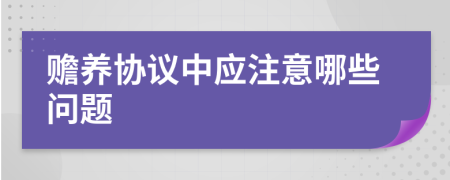 赡养协议中应注意哪些问题