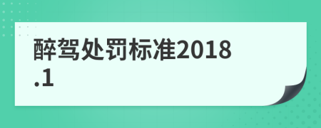 醉驾处罚标准2018.1