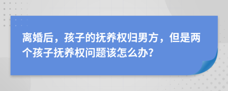 离婚后，孩子的抚养权归男方，但是两个孩子抚养权问题该怎么办？