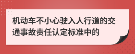 机动车不小心驶入人行道的交通事故责任认定标准中的