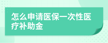 怎么申请医保一次性医疗补助金