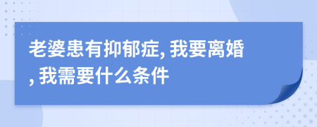 老婆患有抑郁症, 我要离婚, 我需要什么条件