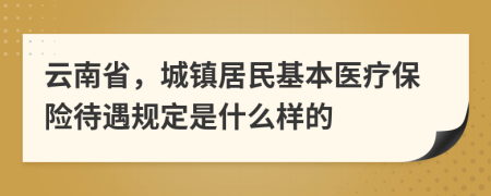 云南省，城镇居民基本医疗保险待遇规定是什么样的