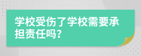 学校受伤了学校需要承担责任吗？