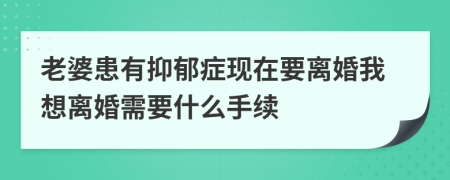 老婆患有抑郁症现在要离婚我想离婚需要什么手续