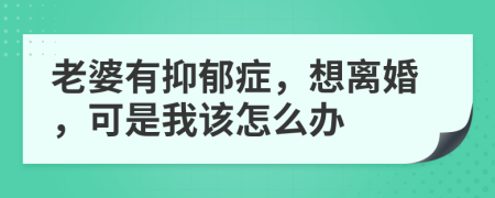 老婆有抑郁症，想离婚，可是我该怎么办