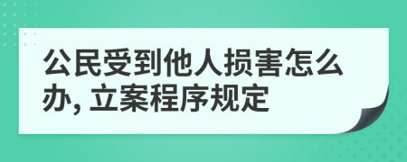 公民受到他人损害怎么办, 立案程序规定