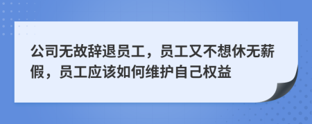 公司无故辞退员工，员工又不想休无薪假，员工应该如何维护自己权益