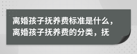 离婚孩子抚养费标准是什么，离婚孩子抚养费的分类，抚