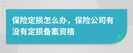 保险定损怎么办，保险公司有没有定损备案资格