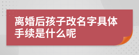 离婚后孩子改名字具体手续是什么呢