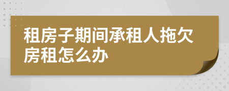 租房子期间承租人拖欠房租怎么办