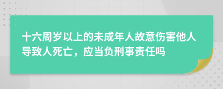 十六周岁以上的未成年人故意伤害他人导致人死亡，应当负刑事责任吗