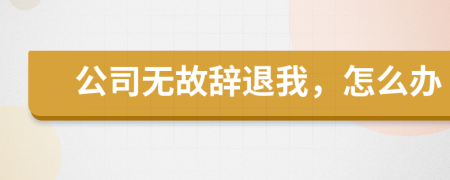 公司无故辞退我，怎么办